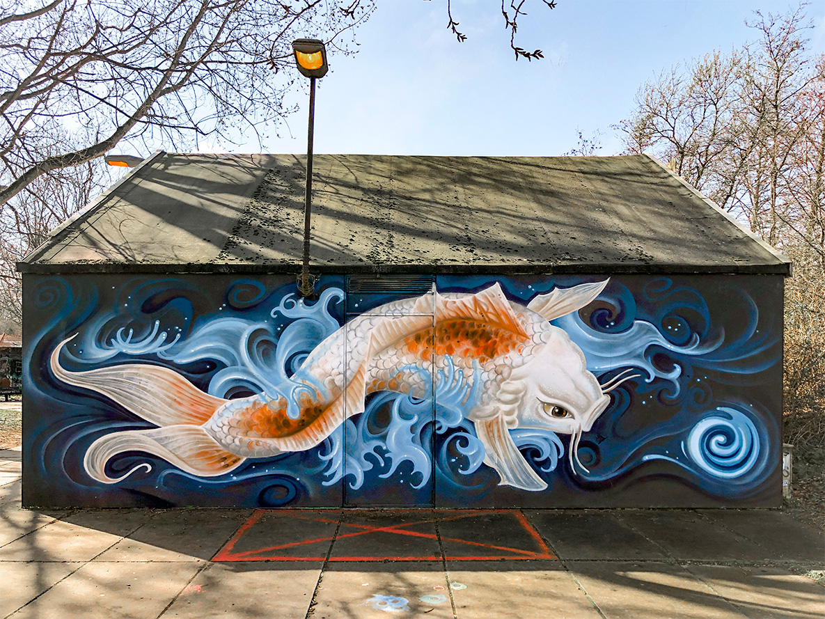 Simbl Creative Street Art And Wall Paintings Koi Carp De Comic