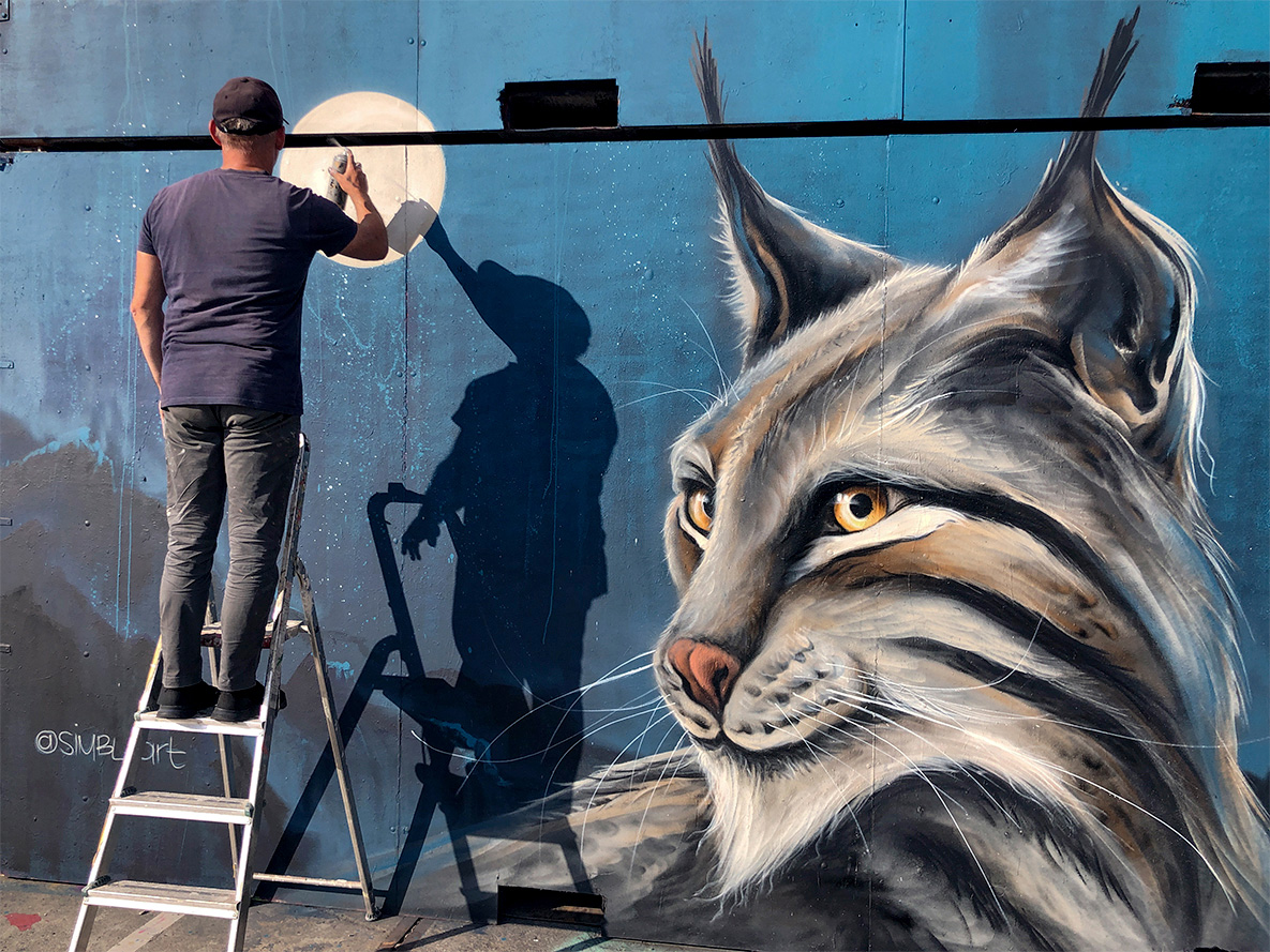 lynx, cat, cats, kat, katten, bedreigde dieren, endangered animals, street-art, graffiti, wall painting, ndsm amsterdam, straat, museum,