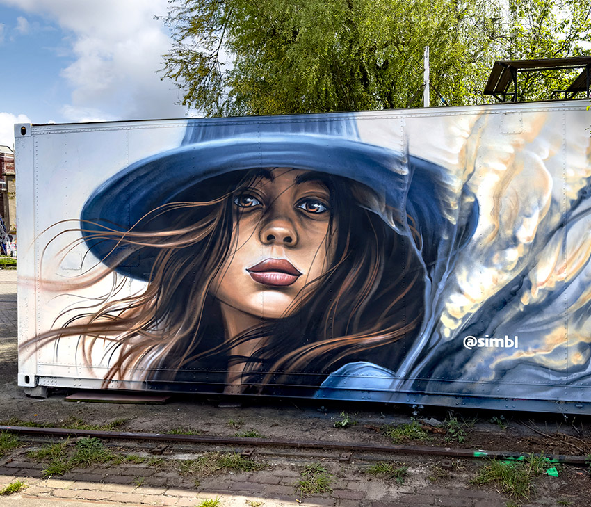 jan stel, simbl, street art, graffiti, ndsm, nods graffiti, straat museum, amsterdam, blue lady, 